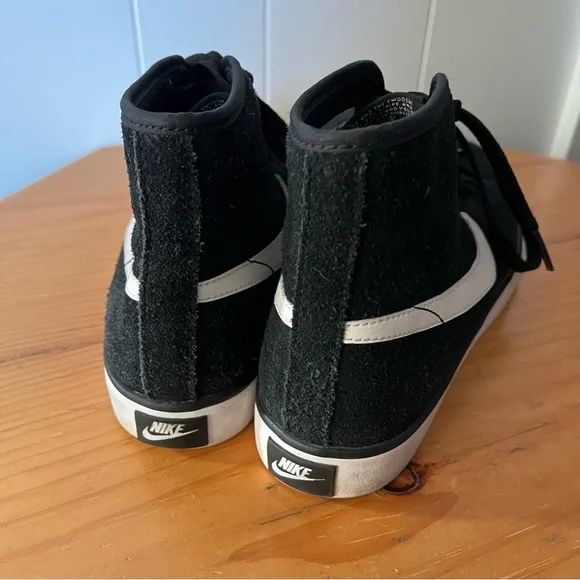 Nike Primo Court Mid Suede Black White High Top Sneakers 630656 Trainers Leather - Picture 3 of 7